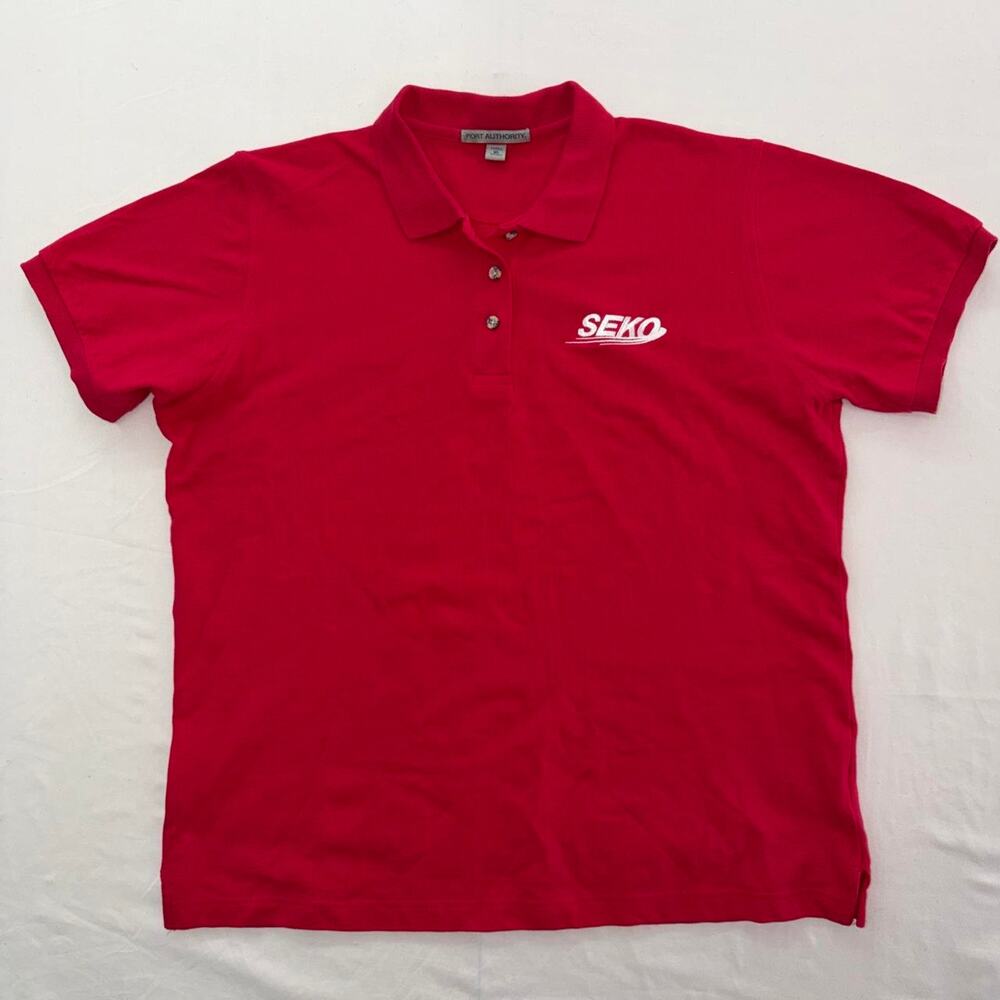 Red Port Authority Embroidered Polo Shirt
